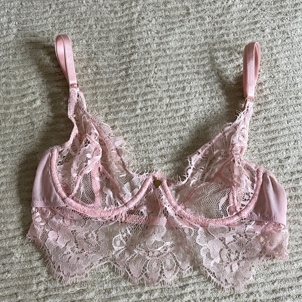 Delicate Pink Lace Bralette